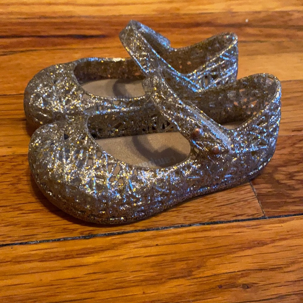Mini Melissa + campana gold glitter Mary Janes 5